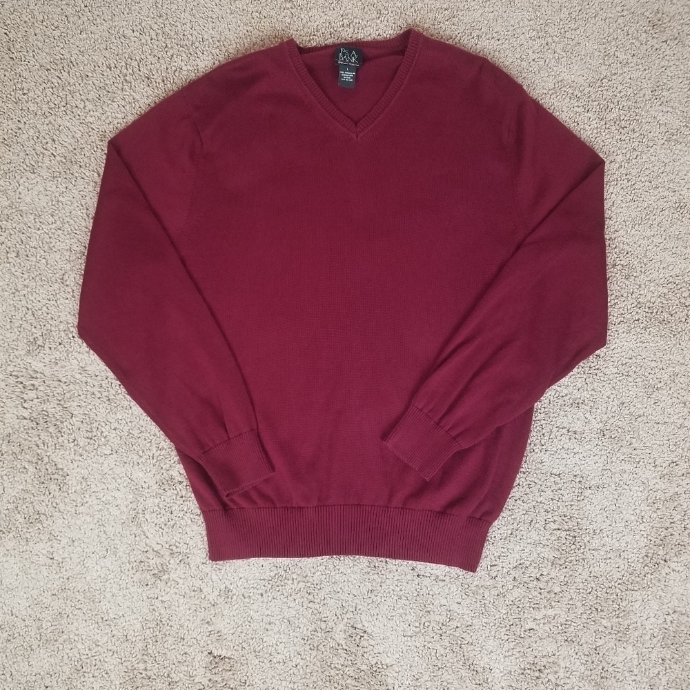 Jo's A. Banks burgundy pima cotton sweater
